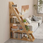 삼각형 책장 파티션 인테리어 선반 공간분리 수납장 블랙 110x150x30cm : Trendyno