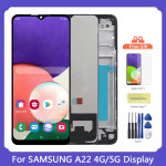 삼성 호환 갤럭시 A22 용 LCD 디스플레이 터치 스크린 디지타이저 조립 패널 교체 프레임 4G 5G A225 A226 : 돈나무20