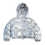 로고 글로시 후드 숏패딩 p0006 : 그루브스텝