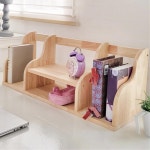 고급 원목 4칸 데스크 책꽂이 고무나무 책상위 선반형 책수납대 H6925 : 구스상회