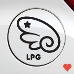 차량용품 LPG 우측 자동차 주유구 스티커 블랙 : 정식마트