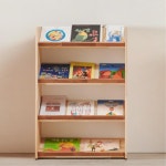 삼나무 4단 학생방 책꽂이 서재용 전면 책선반가구 H6708 : 구스상회