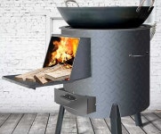 드럼통난로 스테인레스 마당화로 현장 야외용 캠핑용 35cm 두꺼운 고통로 : 하누리커머스