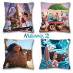 모아나 2 마우이 푸아 헤이헤이 닭 돼지 부족 애착 대형 인형 키링 굿즈 Moana 주변 베개 커버 귀여운 프린트 소파 장식 홈 양면 숏 플러시 쿠션... 