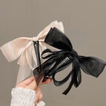 헤어핀 리본 꽃무늬 쉬폰 여성 고정핀 반묶음 올림머리 : 정다운가게2