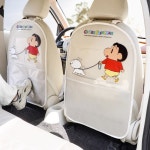 짱구는못말려 자동차 뒷좌석 오염 방지 시트 차량용 투명 소품 수납 포켓 보관함 패드 짱구 굿즈 차량용품 : 피치피쳐