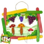 빈카 아동미술 나무조각 창의액자 포도와 버섯 어린이만들기세트 어린이집만들기세트 : 빈카몰