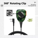 Baofeng 방수 스피커 마이크 위장 워키토키 PTT 휴대용 K 타입 UV-18 BF-T20 UV-5RH 라디오 액세서리 : 돈나무18