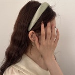 와이드 헤어밴드 새틴 여성 부드러운 머리 올림 고정 : 정다운가게2