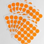 도서분류스티커 약국스티커 20mm 원형 12매세트 오렌지 : THE사슈