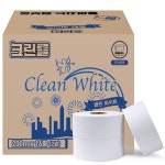 크린롤 업소용 대용량 화장지 휴지 무형광 엠보싱 클린 화이트 점보롤 2겹 200m 16롤 : Market.Reason