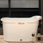 반신 욕조 이동식 홈사우나 가정용 목욕통 실내 스파 화이트 1m(덮개X) : 성지유니버스