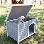 야외 개집 강아지 판넬 진돗개 시골 야외 마당 정원 길이104x가로66x높이70cm 지붕 안열림 : 성지유니버스