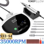네일 세신 전동 드릴 35000RPM 전기 매니큐어 기계 파일 절단 HD LCD 터치 스크린 살롱 아크릴 도구 신제품 35000RPM Gold-07 : 포켓마트몰
