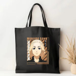 블루 록 요이치 메구루 이토시 대 학생 에코백 독서실 가방 파우치 굿즈 도쿄 리벤저스 사노 만지로 히나타 일본 프린트 블랙 캔버스 재미있는... 