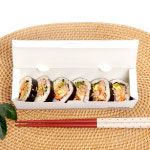 투고 종이 도시락 소 일회용 긴한줄 김밥 디저트 사이드박스 포장 배달 1박스 400개 : 해피팩