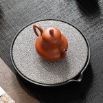 차 퇴수기 세라믹 흡수 전통 차반 차판 Jiangshan 소형 트레이 다도 흡수 서빙 - 블랙 크리스탈 발수 냄비볼 18.5x3.2cm : 시구왕봄