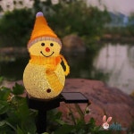 야외용 LED 태양광 마당 카페 숙소 눈사람 정원등 빨간색 : 시구왕봄