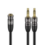 J&D 3.5mm ~ 2X 케이블, 금 도금 조인트 구리 쉘 헤비 듀티 1/8인치 TRS 여성용에서 듀얼 남성 Y-스플리터 스테레오 오디오 어댑터 0.65피트... 