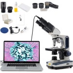 SWIFT 복합 현미경 SW350B 40X-2500X 5MP USB 카메라 시덴토프 헤드 LED 금속 사이언스 랩용 SW350B+5MP Camera : 에이치포글로벌