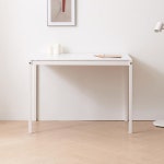 심플한 조립식 화이트 스틸다리 일자책상 1000 업무용테이블 N1400 : 구스상회