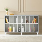 깔끔한 2단 낮은 책장 다리형 거실 오픈 진열장 튼튼한 우드수납장 H6531 : 구스상회