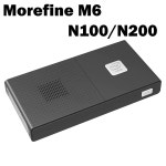 MOREFINE 휴대용 게이밍 컴퓨터 M6 포켓 윈도우 11 프로 N100 N200 미니 PC 16GB 32GB DDR5 와이파이 원격 제어 6 128GB 256GB 512GB... 