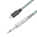 3.3피트 기타-USB C 레코드 케이블 14인치 TS-USB-C 오디오 6.35mm 모노-USB 타입-C 어댑터 일렉트릭 기타 14 TS 남성 잭-컴퓨터... 