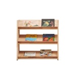깔끔한 원목 아이방 동화책꽂이 어린이집 잔면 오픈형 3단 책장 H6728 : 구스상회