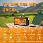 크랭크라디오 비상라디오 효도라디오 비상 크랭크 날씨 라디오 경고 휴대용 전화 충전기 블루투스 배터리 작동 : 아이러브조화