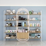 화장품 진열장 미용실 피부 관리실 뷰티 제품 전시대 전시대 - 150x30x200cm / 조명o : 리아물류