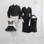 대여F 블랙앤화이트 가족시밀러룩 돌잔치 맘원피스 패밀리룩, 3인대여 기준 75000 : with 엔젤린