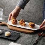 일식 직사각형접시 트레이 스시접시 긴접시 플레이팅 6.5인치 사각 블랙 : BAROGU