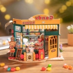 캔디샵 미니어처 조명 사탕가게 3D 나무 조립 방학 소형 : 웅희담