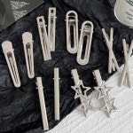 실버핀세트 일자핀 헤어핀 3개세트 학생용 HH41 끈 소품샵 악세사리 : 리빙천마켓