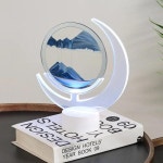 월드영 샌드아트 모래공예 인테리어소품 3D 풍경 이동 모래 예술 테이블 램프 퀵샌드 LED 야간 조명 USB 시계 침대 옆 홈 선물 7 가지 색상... 