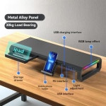 컴퓨터 모니터 스탠드 받침대 T1 노트북 라이저 RGB 조명 USB 포트 4 개 전화 거치대 서랍 및 PC용 보관함 : 온라인 농수산 공판장