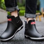 남성 통굽 미들 레인부츠 남자 장마철 방수신발 장화 : 청율가