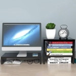 컴퓨터 모니터 스탠드 받침대 데스크탑 브래킷 사무실 노트북 홈 스토리지 랙 미니 나무 책상 액세서리 : 온라인 농수산 공판장