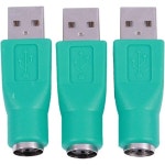 VizGiz 3팩 USB-PS2 어댑터 구형 키보드 및 마우스 PS2 6핀 잭 커넥터에서 컴퓨터 USB 4핀 타입 PS-2 인터페이스가 없는 데스크탑 PC... 