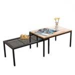 원목테이블 철제가구 확장형 H5024 700 원목 스틸 가구산책 테이블 : 인천연수두처리두치