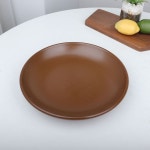 경산 찜 접시 자연유 도자기 세라믹 업소용 수육 ZZ 31.3cm, 브라운 : 오메가키친