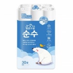 행운드림 순수 데코 롤 화장지 3겹 18m 30롤 휴지 엠보싱 : 아시미나