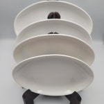 심플 타원접시 파스타 만두 카페 영업용 떡볶이 카레 제육 오발 접시 그릇 국내산 도자기 : 리빙뱅크