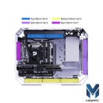 MegaPC X-Era 오픈 프레임 미드타워 Micro-ATX/Mini-ITX 게이밍 케이스 - 강화 유리 패널, 높은 공기 흐름, ARGB 조명, USB-C 포-445... 