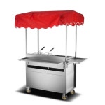 이동식 포장마차 야시장 카트 트롤리 접이식 매대 레드 철판/삶은 면/찜통 : 7days어라운드마켓