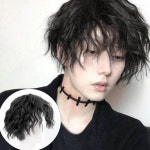 가발 스타일리쉬 펌 헤어 남성용 웨이브 패션 : TENR