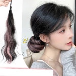MDST 컬러 브릿지 머리끈 웨이브 헤어피스 염색가발 붙임머리 할로윈 파티 헤어끈 헤어슈슈 : 케어라이프 스토어