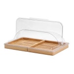 원목 베이커리 진열 투명 트레이 뚜껑 나무 쟁반 카페 매장 빵 보관함 1. 32x26x4cm 좌우 덮개 : 없는게없다