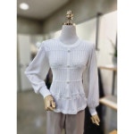 [갤러리아] ABFZ[2컬러] 장식버튼 골지 시스루 니트(ABZ1HW64)(한화갤러리아㈜ 진주점) : 갤러리아백화점